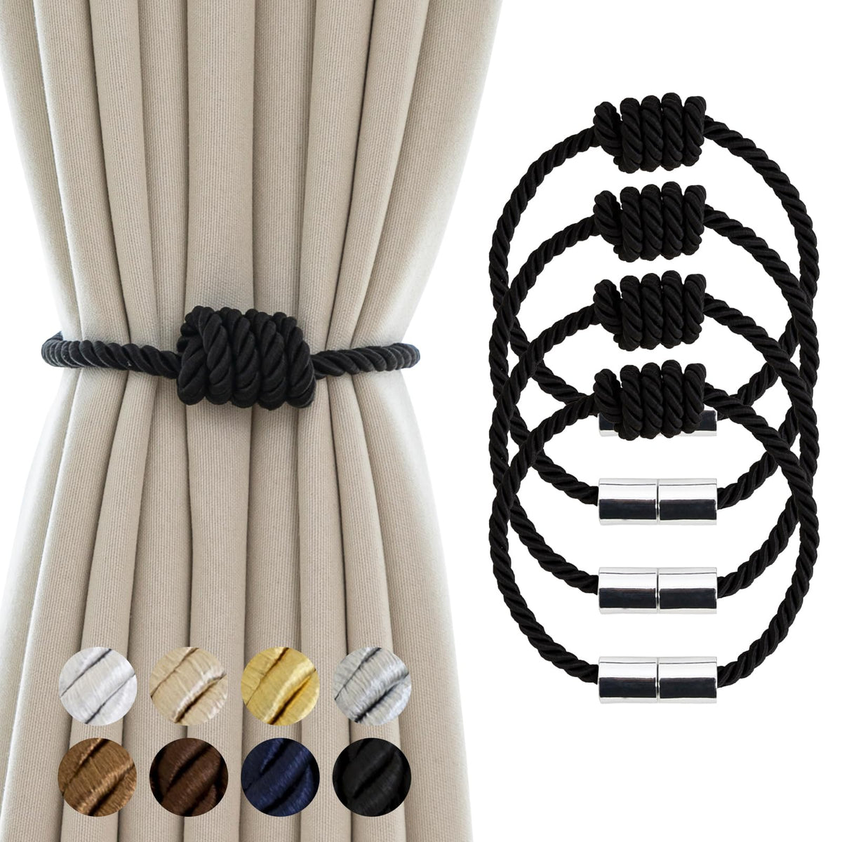 Curtain Tiebacks Magnetic Decorative Rope Tie Backs Holdbacks Contoeey