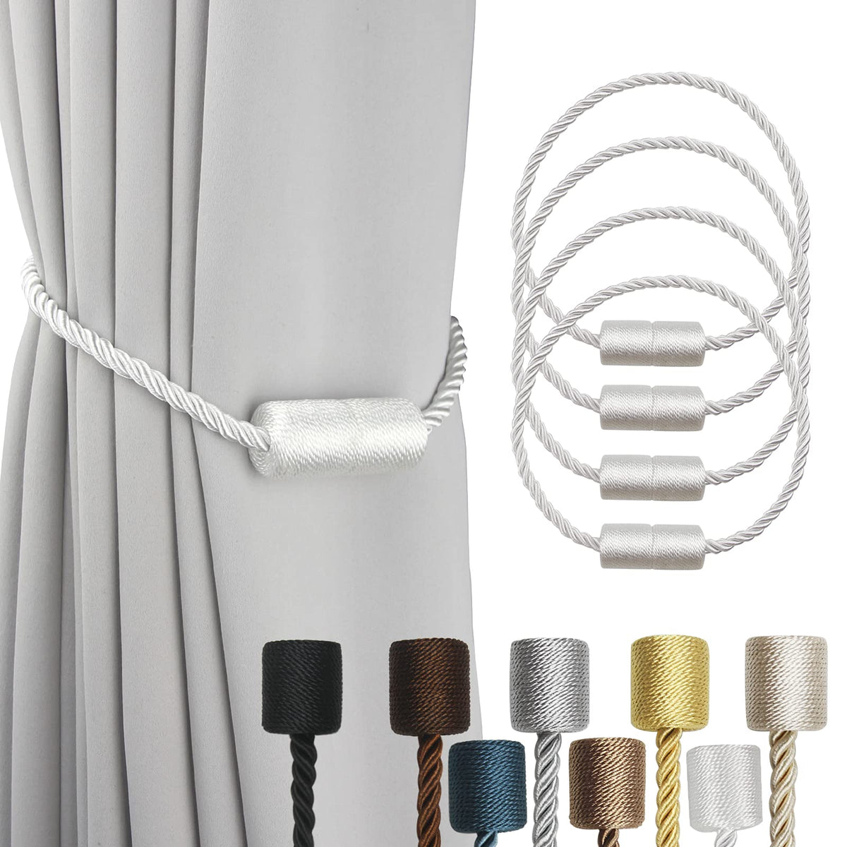 Magnetic Curtain Tiebacks Holdbacks Decorative Tie Backs for Windows Porlau