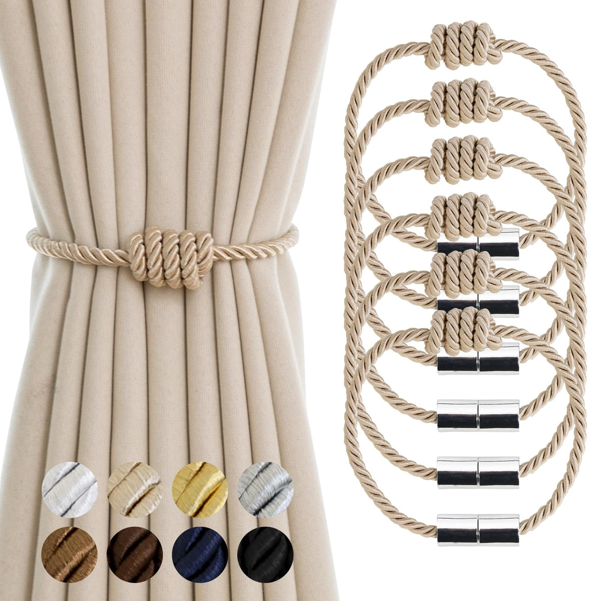 Curtain Tiebacks Magnetic Decorative Rope Tie Backs Holdbacks Contoeey