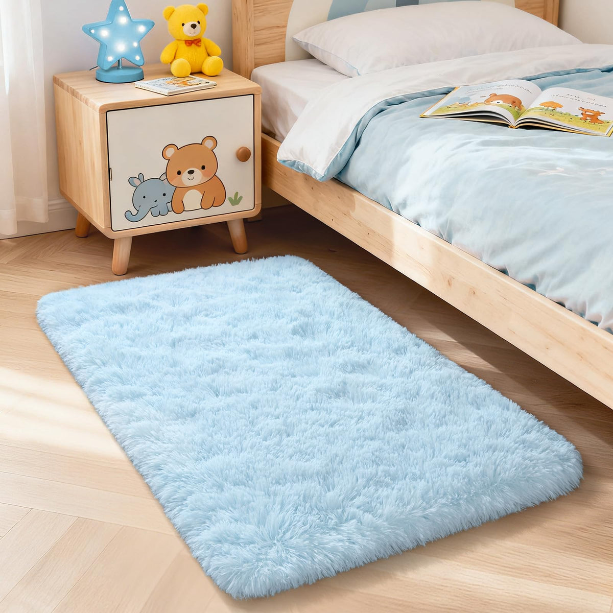 Merelax Soft Modern Indoor Large Shaggy Rug for Livingroom Bedroom Dorm Kids Room Home Decor, Non-Slip Plush Fluffy Furry Fur Area Rugs Comfy Nursery Accent Floor Carpet 9x12 Feet, Black