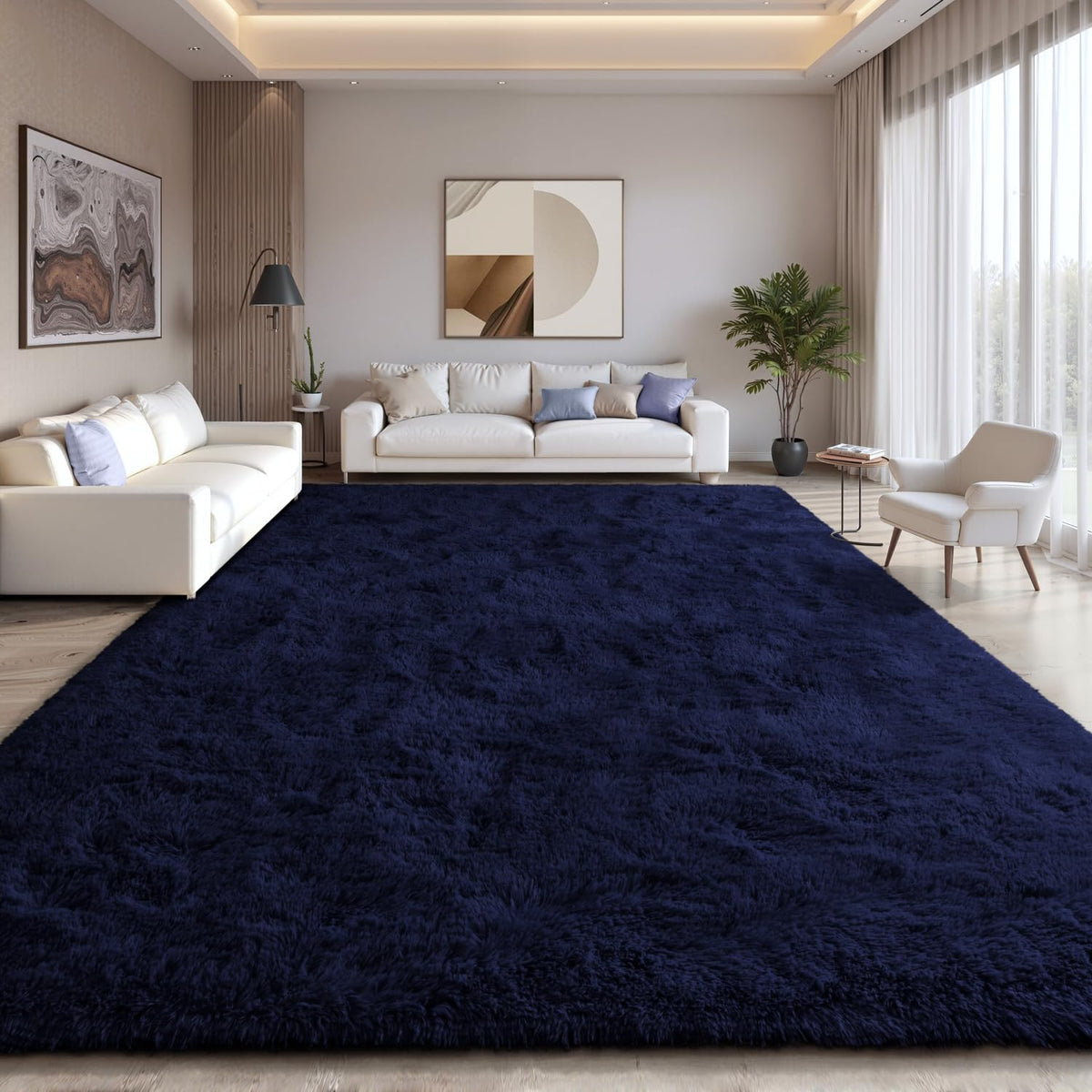 EVOIONOS Pink Round Rug for Bedroom, 4x4 Ft Fluffy Soft Circle Area Rugs for Living Room, Plush Shaggy Circular Carpet for Indoor Floor Bedside Girls Nursery, Machine-Washable Home Decor Aesthetic