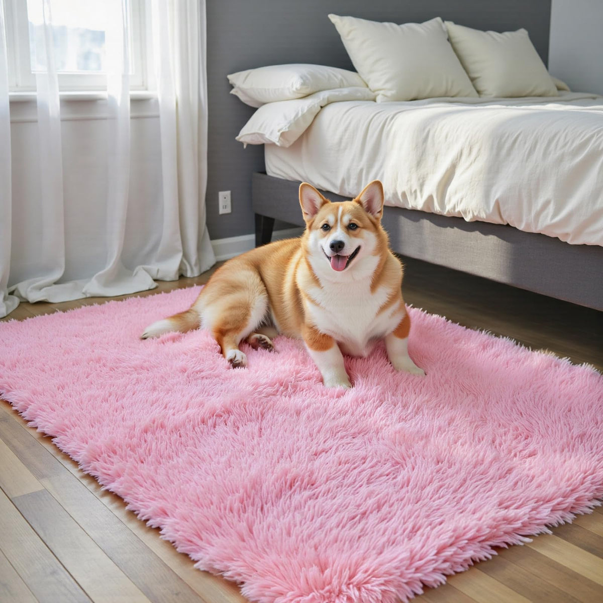 8x10 Area Rugs for Living Room,Cream Large Shaggy Carpet Plush Furry Rug