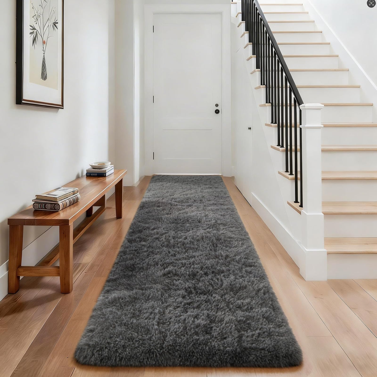 Ophanie 8x10 Area Rugs for Living Room, Washable Non-Slip Fluffy Soft Large Shag Bedroom Carpet, Ivory Big Indoor Nursery Rug, Carpets for Boy and Girls Room Dorm Decor with Over 99 pcs Pile fibers