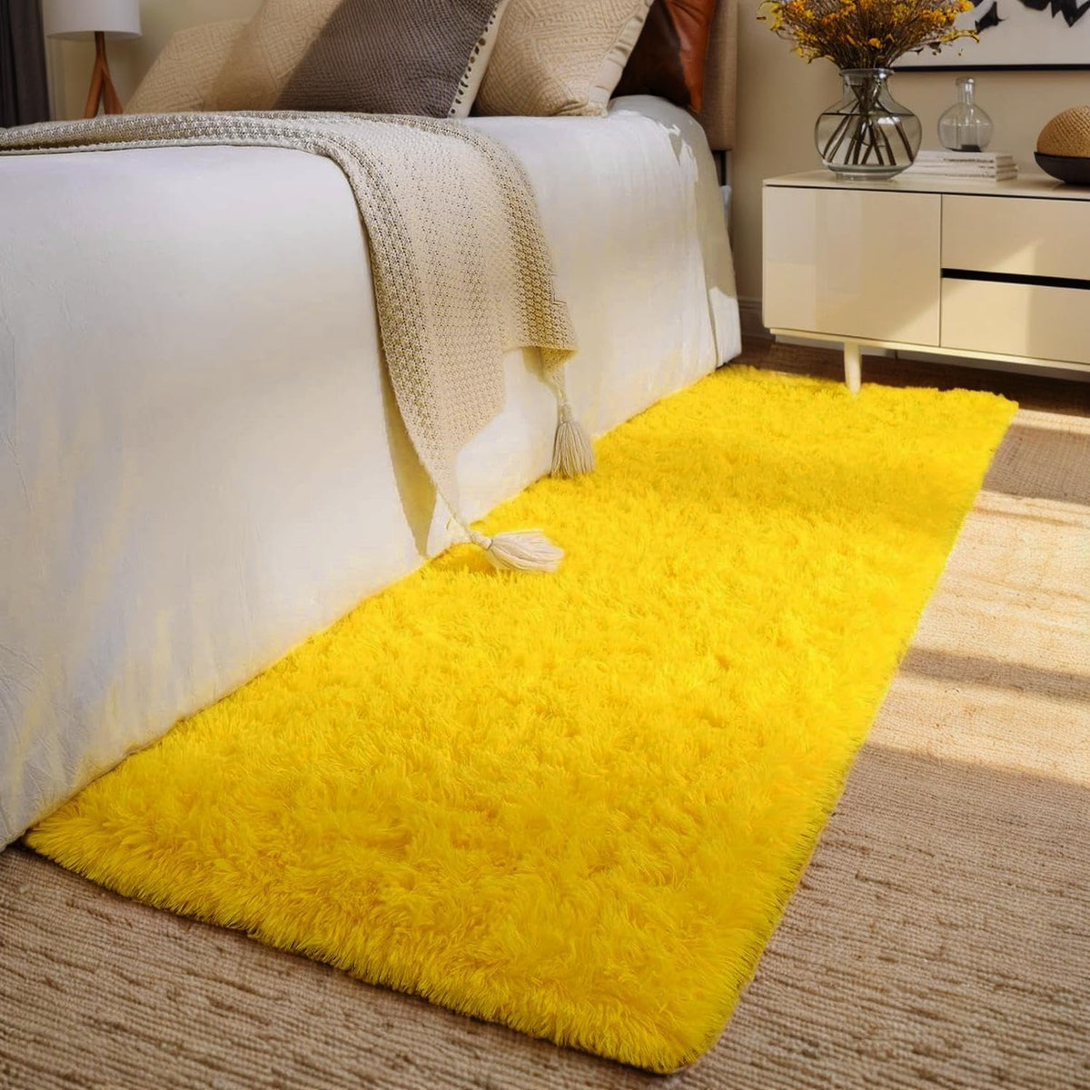 Orange 8x10 Area Rugs for Living Room Bedroom, Soft Plush Fluffy Large Rug
