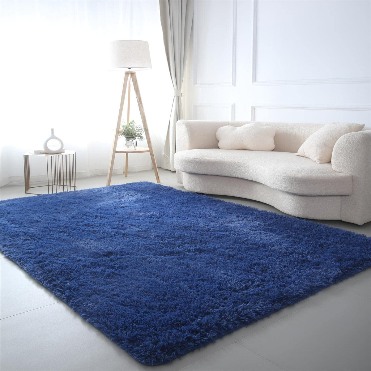 CAIYUECS White Fluffy Bedroom Rug 5x7 – Ultra Soft Shag Dorm Decor