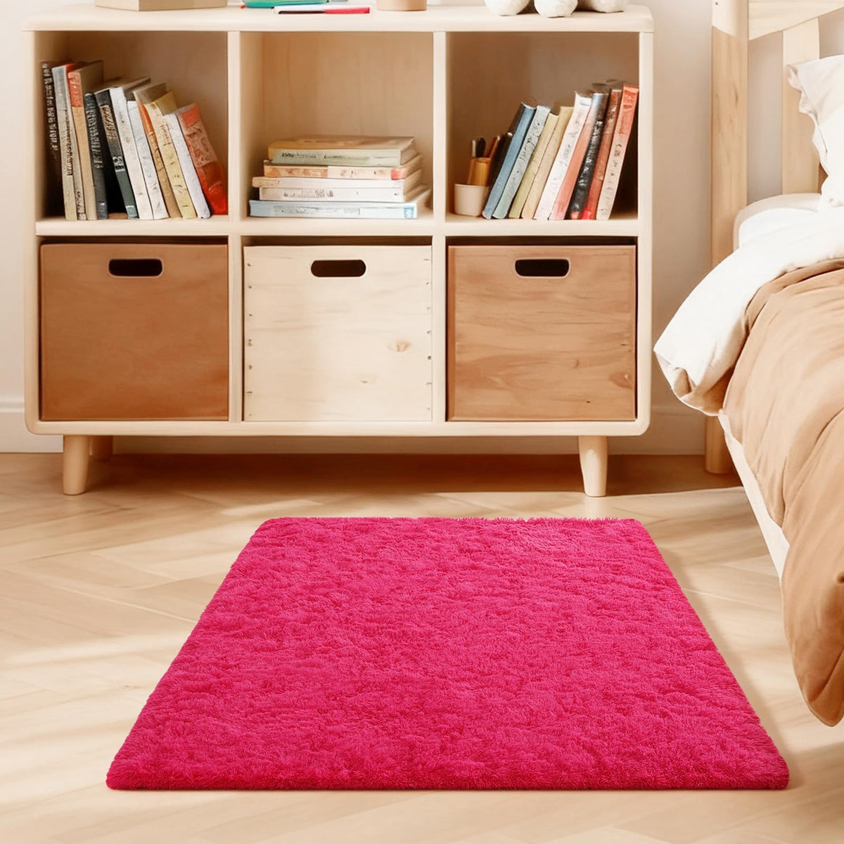 5x7 Large Fluffy Area Rugs for Living Room Bedroom, Light Tan