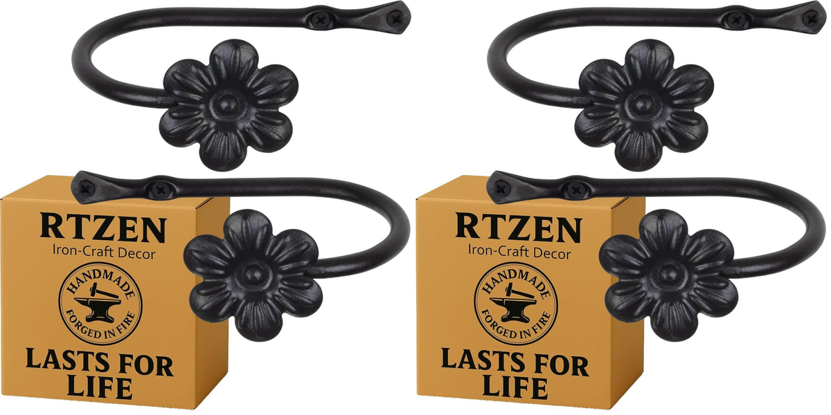 RTZEN Metal Curtain Tiebacks, Drapery Holders for Wall, 2 Pcs