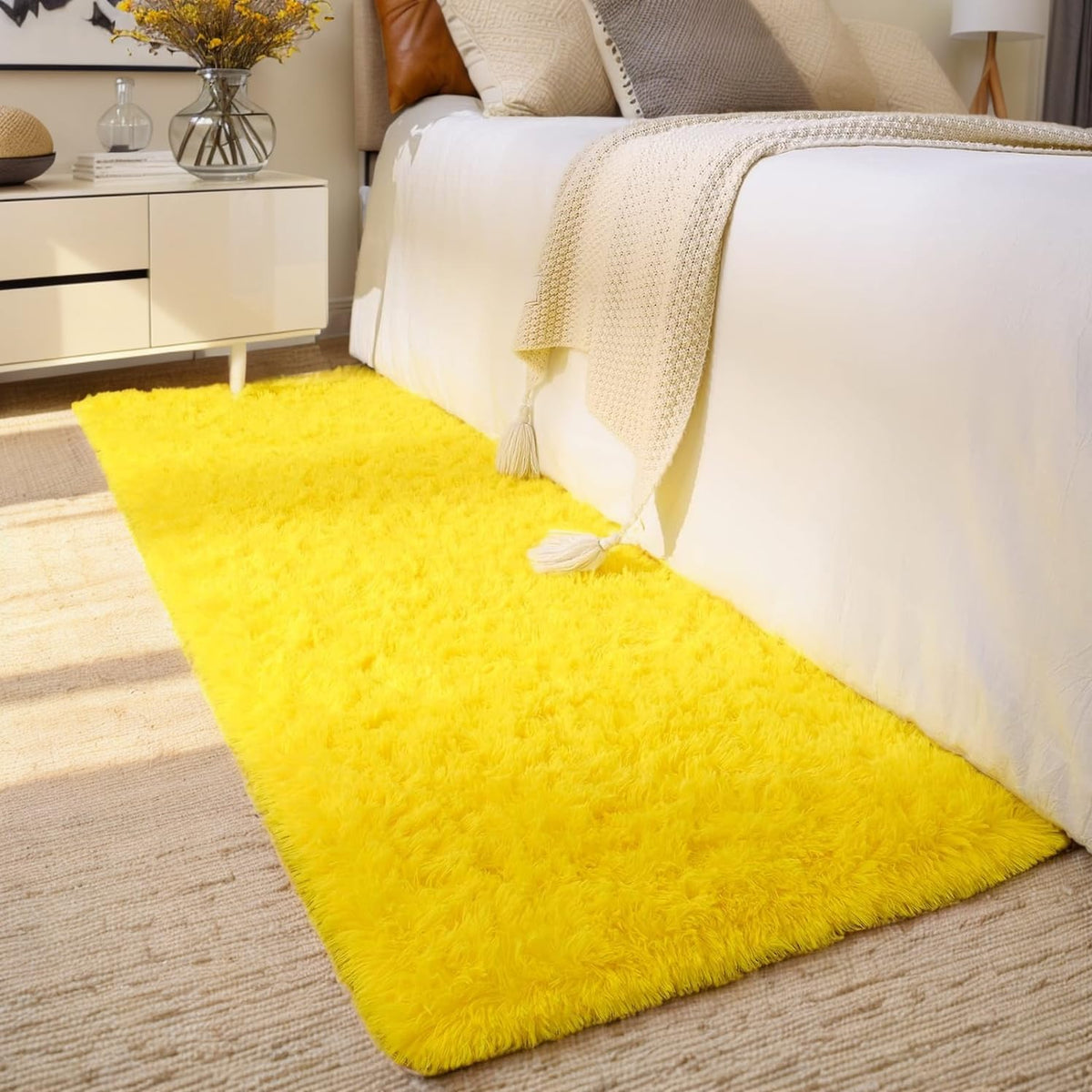 Orange 8x10 Area Rugs for Living Room Bedroom, Soft Plush Fluffy Large Rug