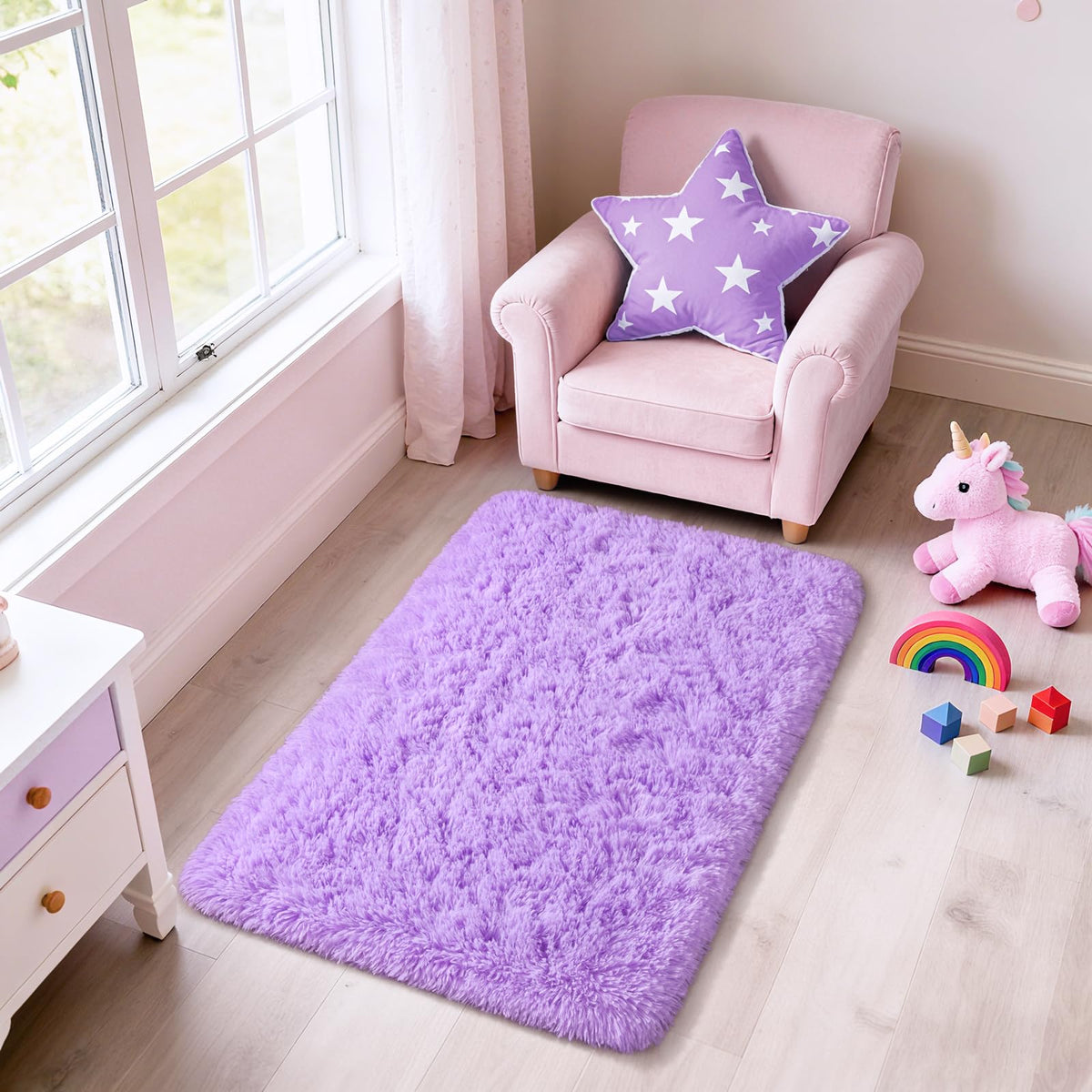 Merelax Soft Modern Indoor Large Shaggy Rug for Livingroom Bedroom Dorm Kids Room Home Decor, Non-Slip Plush Fluffy Furry Fur Area Rugs Comfy Nursery Accent Floor Carpet 9x12 Feet, Black