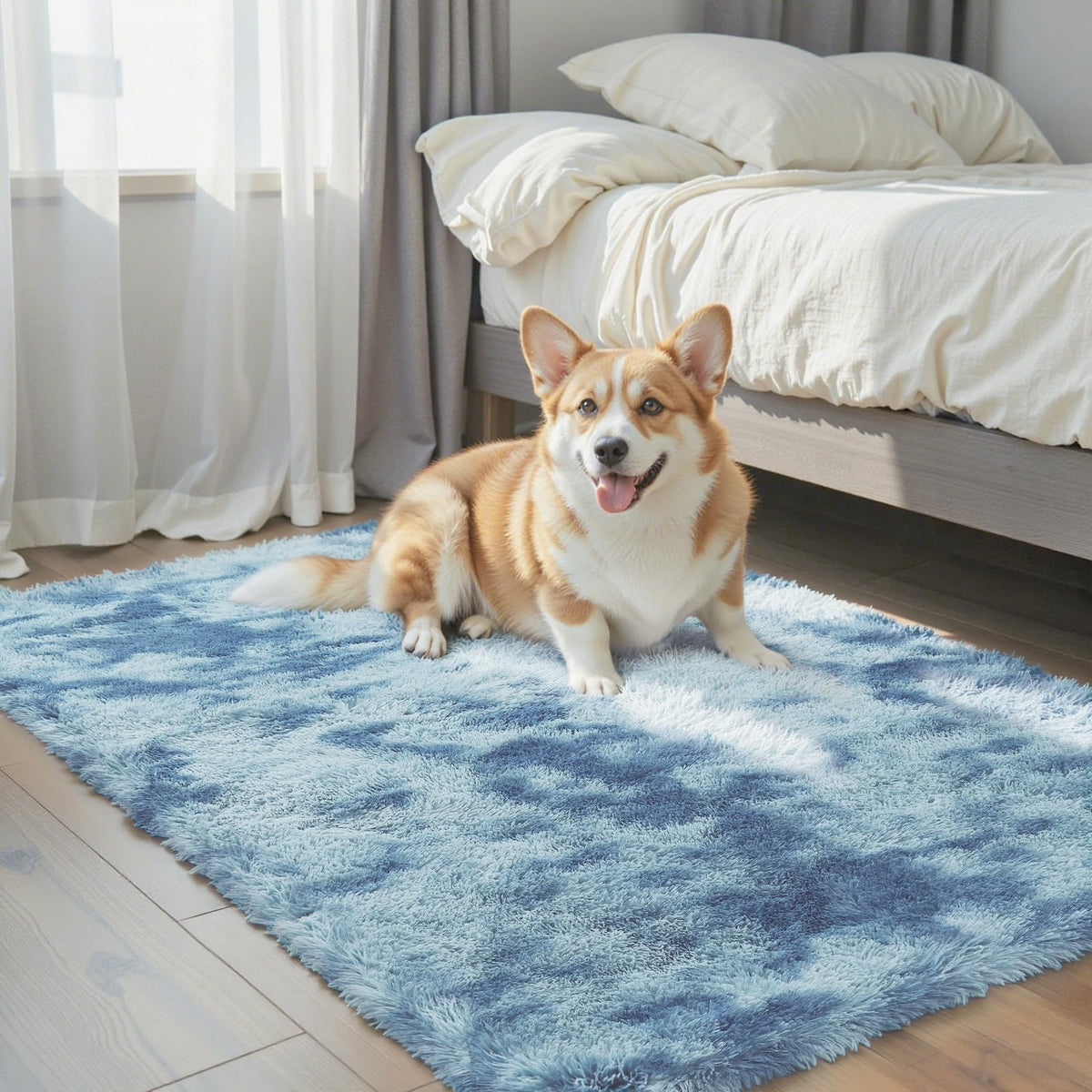 8x10 Area Rugs for Living Room,Cream Large Shaggy Carpet Plush Furry Rug