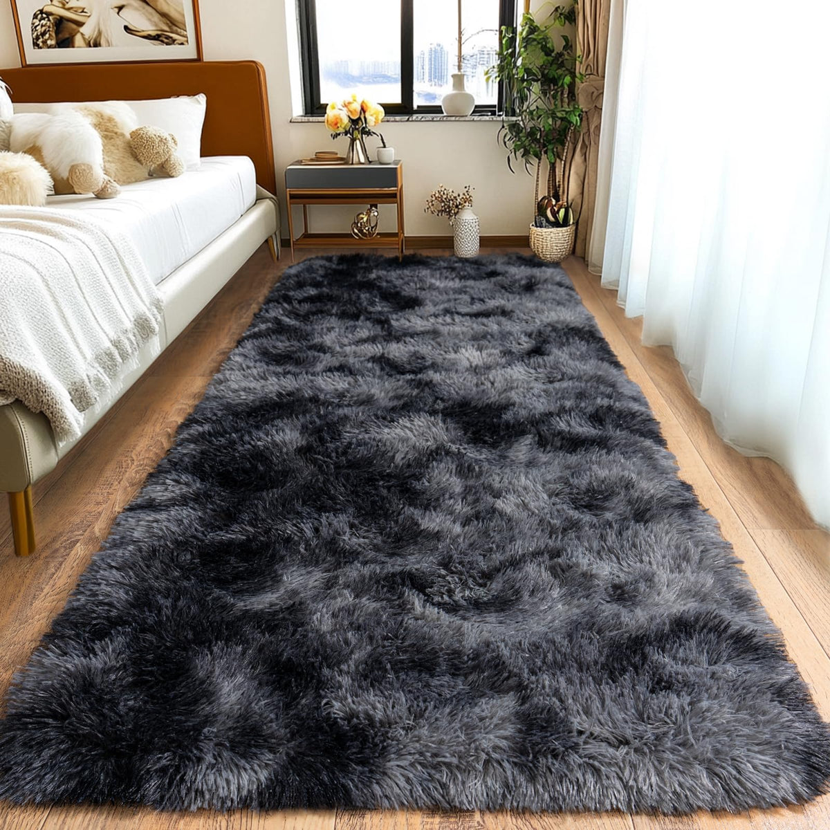 Pionblank 8x10 Rug for Living Room, Fluffy Large Area Rug, Cream White