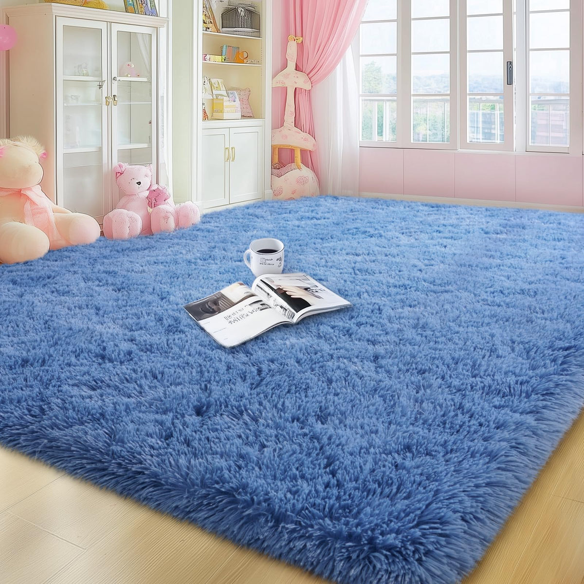 qulint Large Area Rug for Living Room 10x14, Fluffy Tan Rug for Bedroom