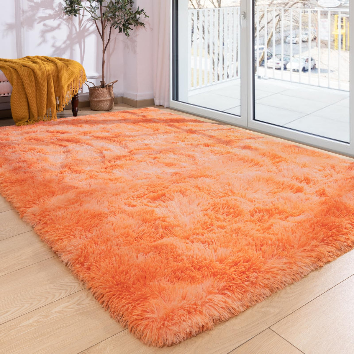 Softlife Dark Purple Area Rug for Bedroom, Fluffy Shag Plush 3x5 Rugs for Living Room Girls, Shaggy Throw Soft Fuzzy Small Kids Carpet for Dorm Bedside Ultra Cozy Non-Slip Indoor Decor