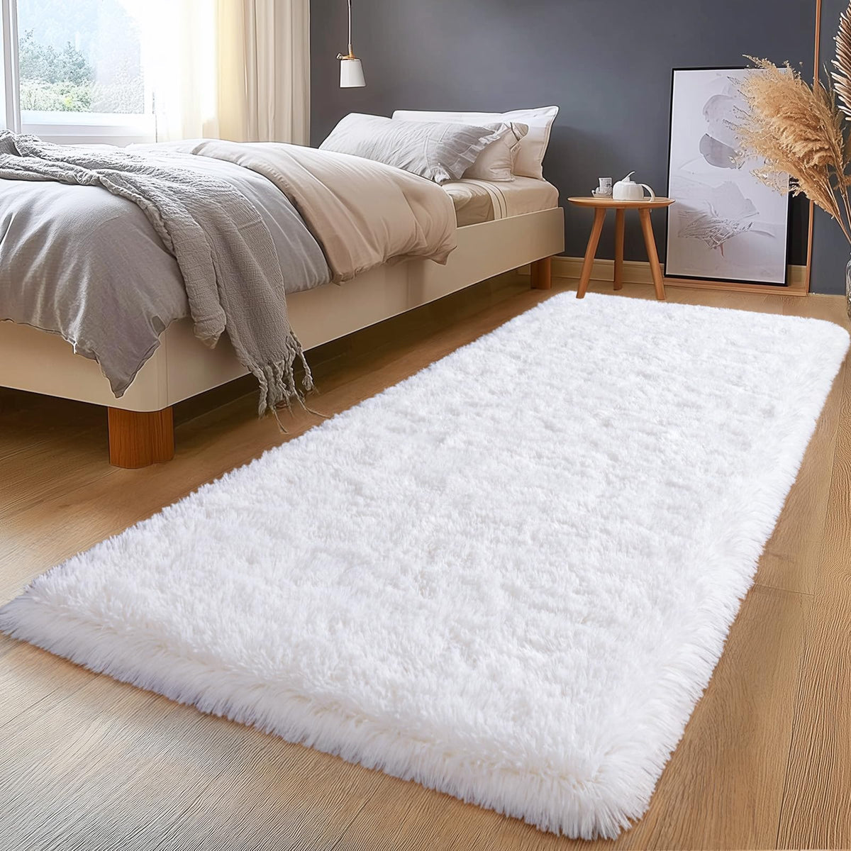 Large Living Room Area Rug 9x12Ft Shaggy Carpet Fuzzy Carpet Tie Dye Camel