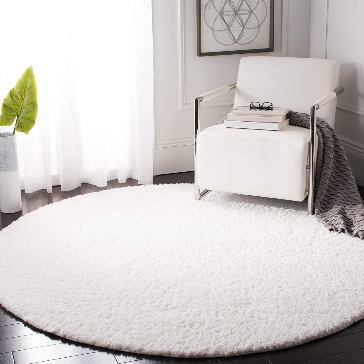 SAFAVIEH August Shag Rug 8'x10', Soft Plush Modern Ivory AUG900C