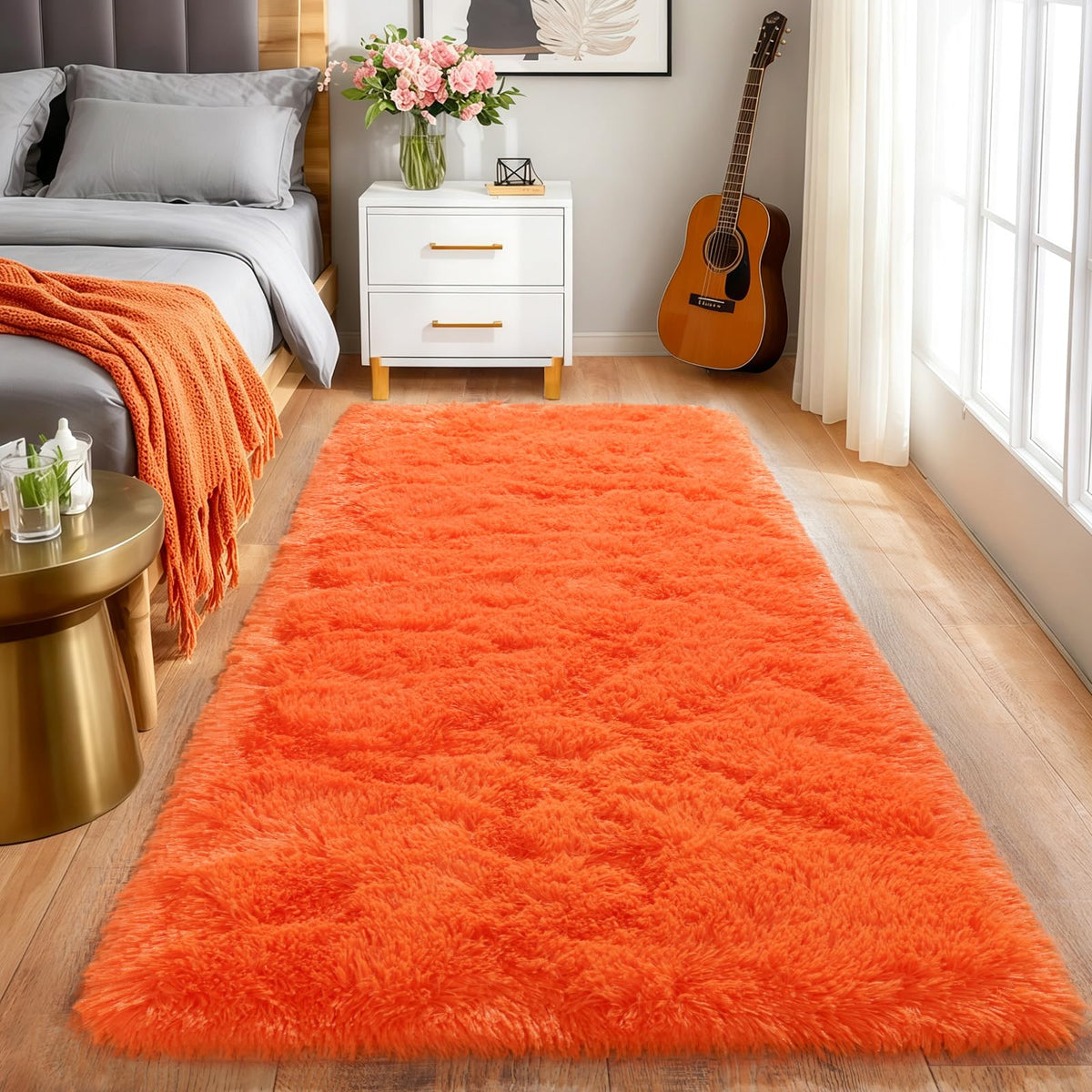 Pionblank 8x10 Rug for Living Room, Fluffy Large Area Rug, Cream White