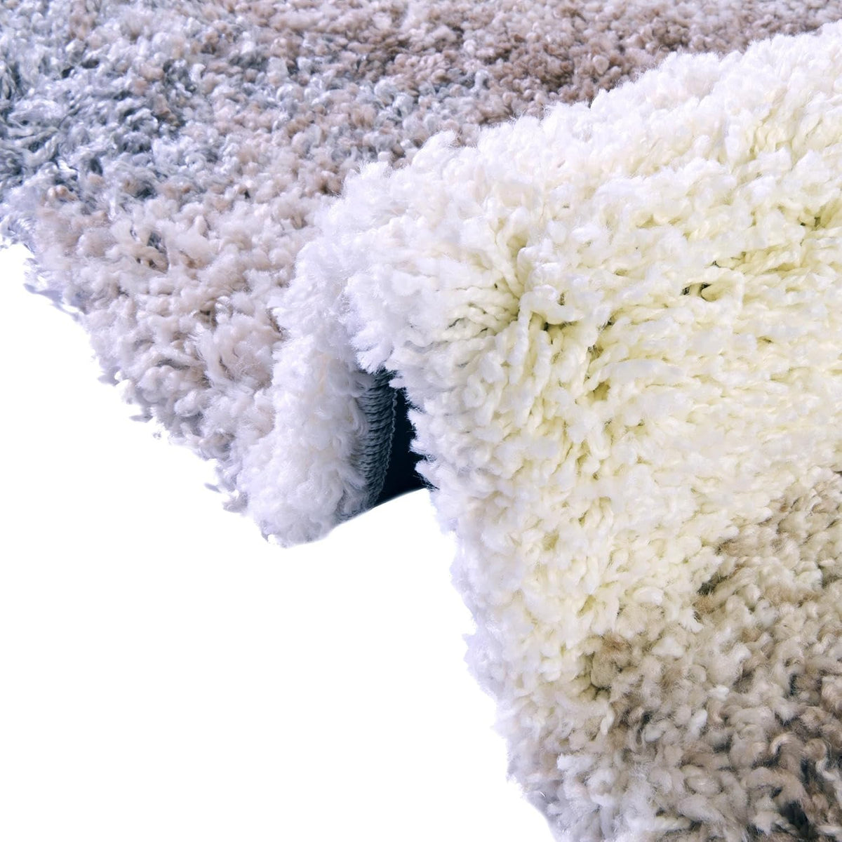 Rugs.com - Soft Touch Shag Rug – 4' 1 x 6' 1 Khaki Shag Rug – Plush Abstract Design for Bedrooms, Living Rooms, and Home Offices