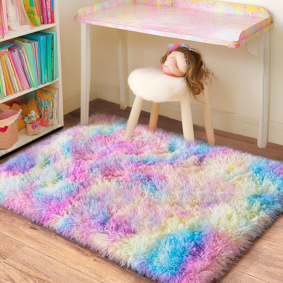 8x10 Area Rugs for Living Room, Ultra Soft Large Shag Black Bedroom Rug Upgrade Non-Slip Plush Modern Fluffy Carpet for Kids Boys Girls Room Home Decor Aesthetic