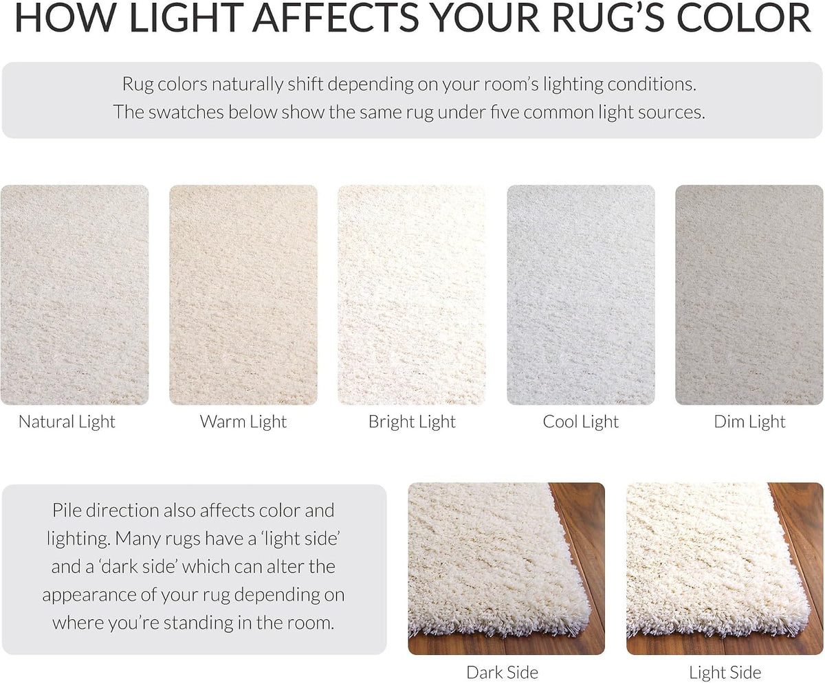 SAFAVIEH California Shag Collection Area Rug - 8' x 10', Ivory, Non-Shedding & Easy to Clean, Ultra Plush Thick Pile, Ideal for Living Room, Bedroom, Dining Space (SG151-1212)