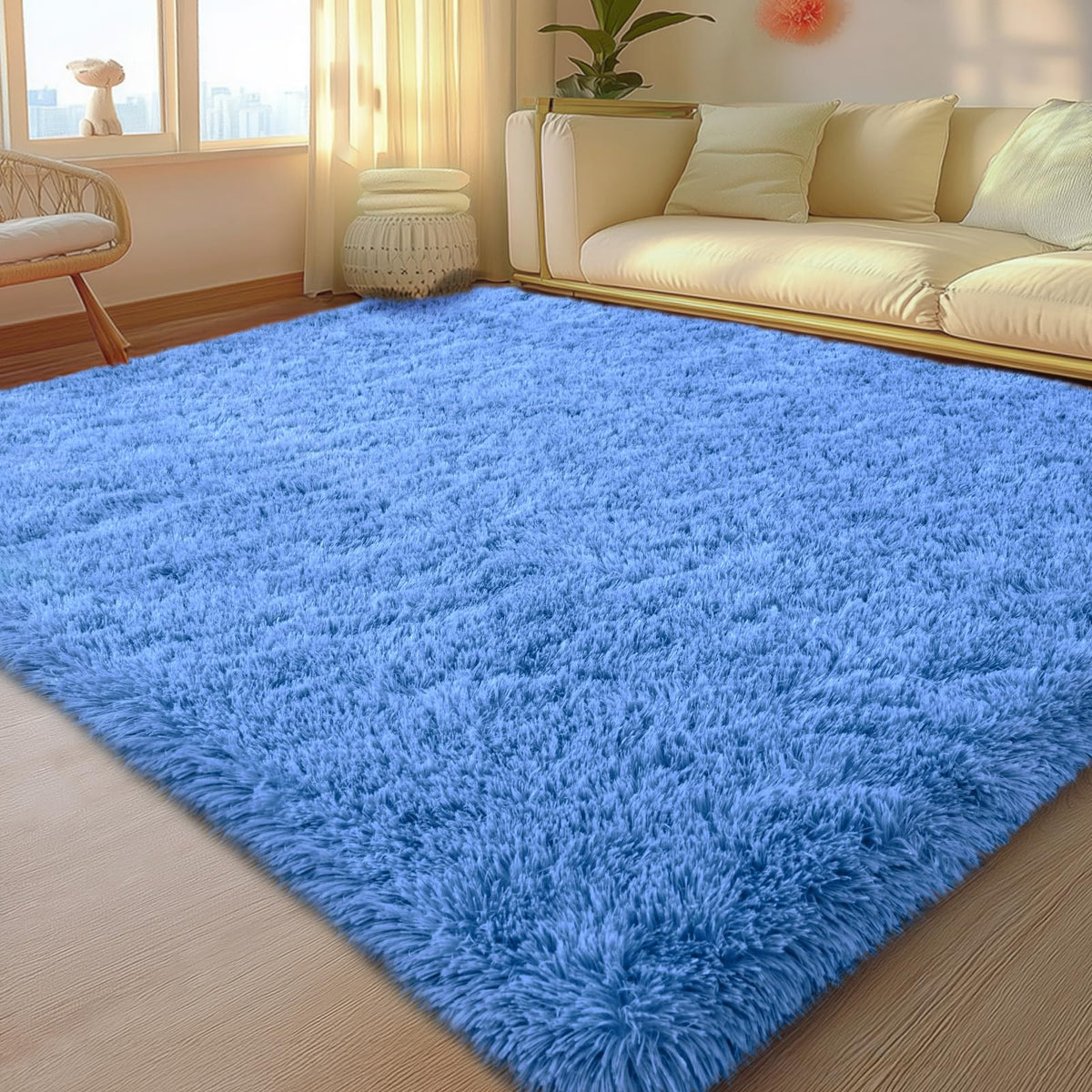 Mugorn 8x10 Area Rugs for Living Room, Large Fluffy Cream White Rugs