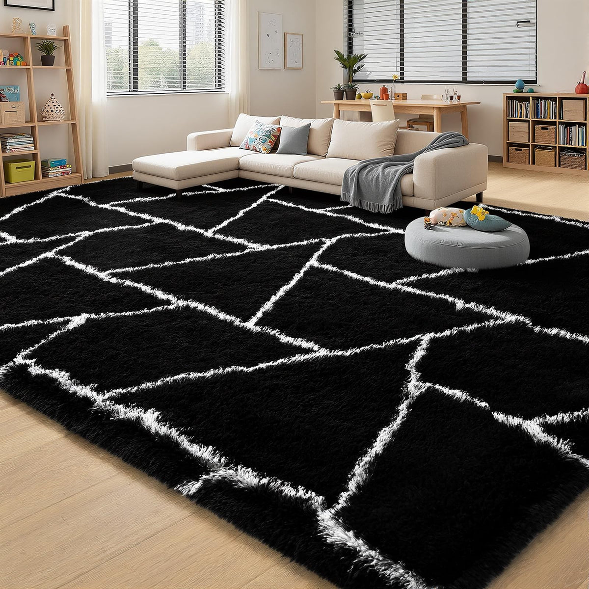 5x7 Plush Burgundy Red Area Rug