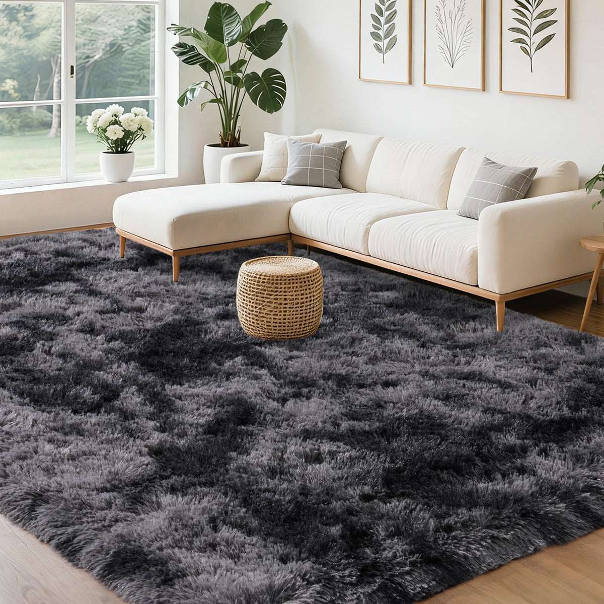 8x10 Shag Area Rug for Living Room, Fluffy Plush Rug Non-Slip Floor Carpet
