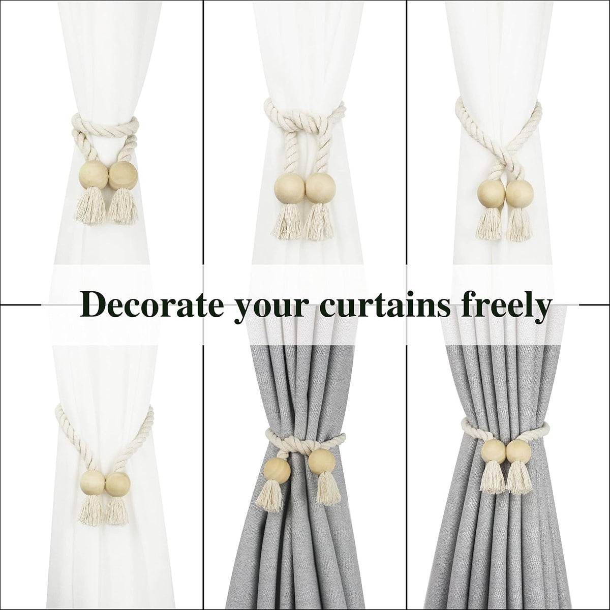 Magnetic Curtain Tiebacks Decorative Tie Back Drapes Holdbacks Nieffeiy