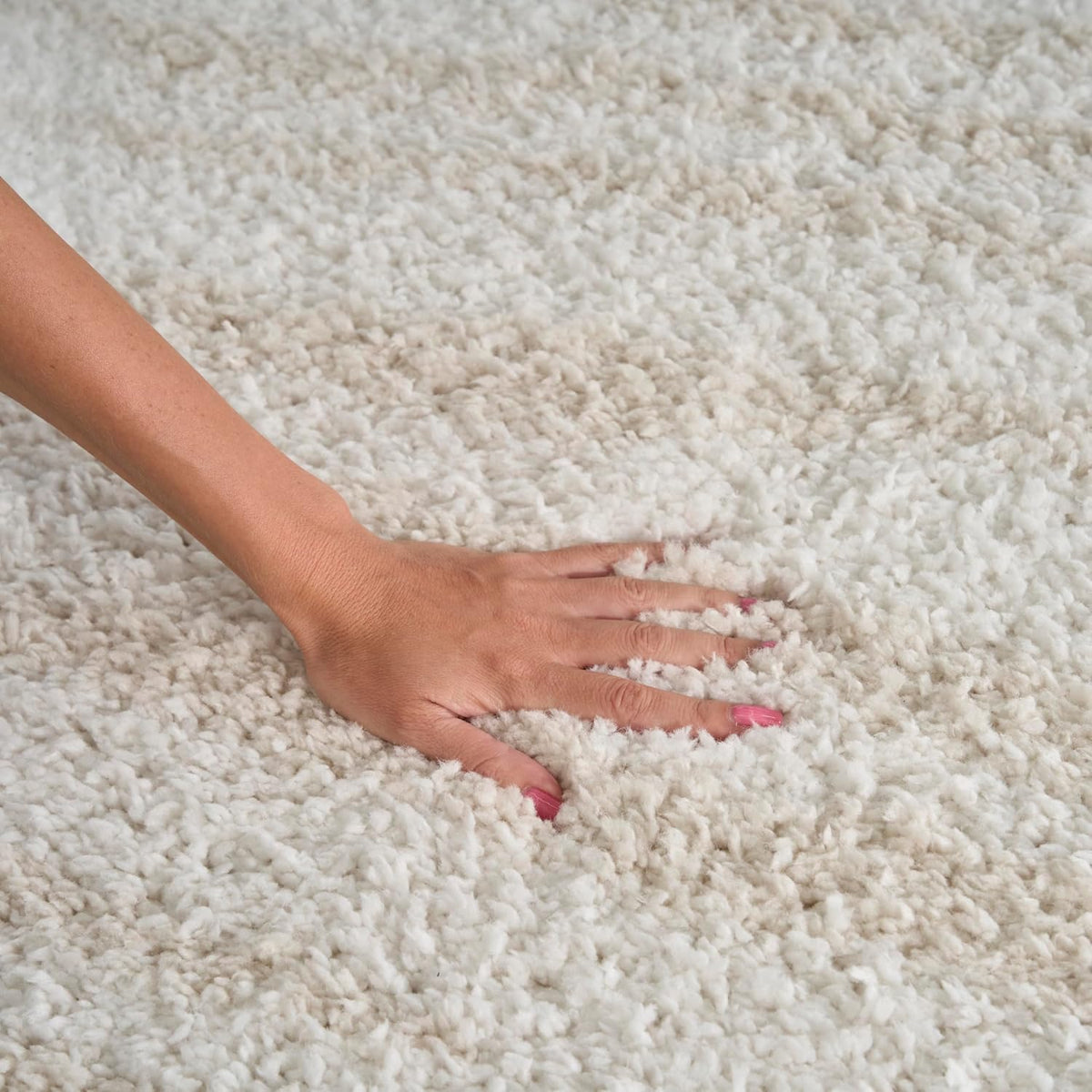 Nourison Home Modern Shag Ivory Beige 5'3" x 7' Area Rug - Easy Clean, Non Shedding, Bed Room, Living Room, Dining Room, Kitchen (5' x 7')