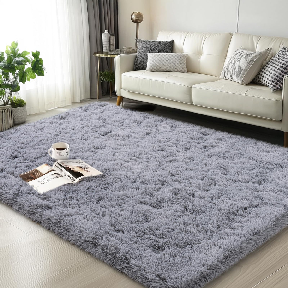 Mugorn Small Soft Shag Rugs for Bedroom, 4x6 Fluffy Area Rugs for Living Room
