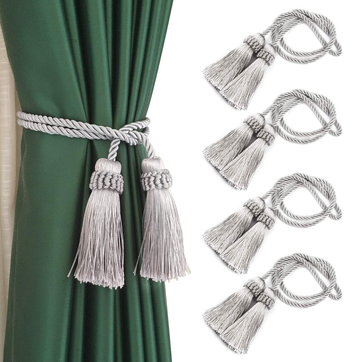 Curtain Tiebacks Handmade Curtain Holdbacks Rope with Tassel