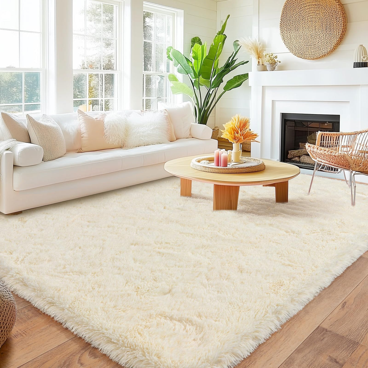 8x10 Area Rugs for Living Room, Large Ultra Fluffy Fuzzy Shag Rug for Bedroom, Modern Plush Soft High Pile Upgrade Non-Slip Carpet for Kids Girls and Boys Room Decor, Tie-Dyed Blue Grey