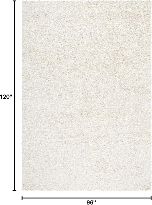 SAFAVIEH California Shag Collection Area Rug - 8' x 10', Ivory, Non-Shedding & Easy to Clean, Ultra Plush Thick Pile, Ideal for Living Room, Bedroom, Dining Space (SG151-1212)