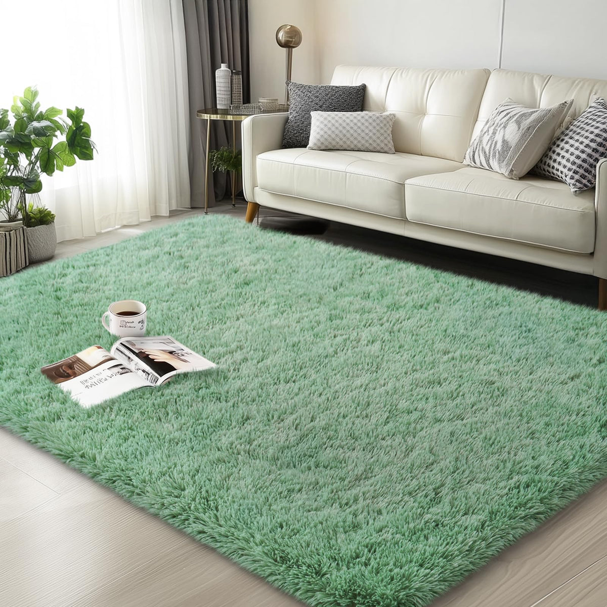 Mugorn Small Soft Shag Rugs for Bedroom, 4x6 Fluffy Area Rugs for Living Room