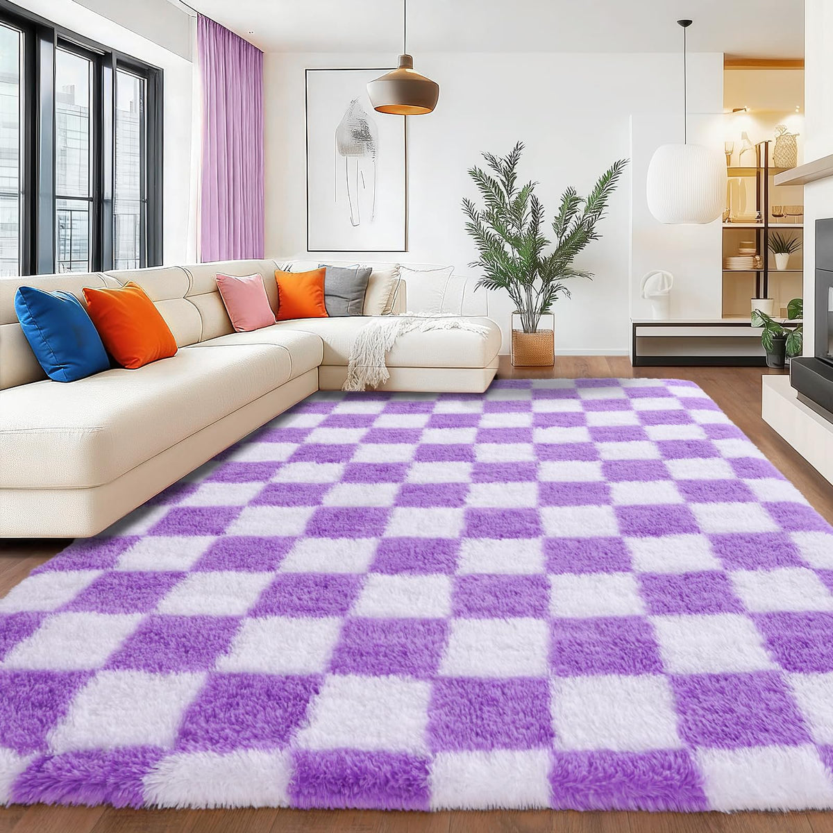 8x10 Shag Area Rug for Living Room, Fluffy Plush Rug Non-Slip Floor Carpet