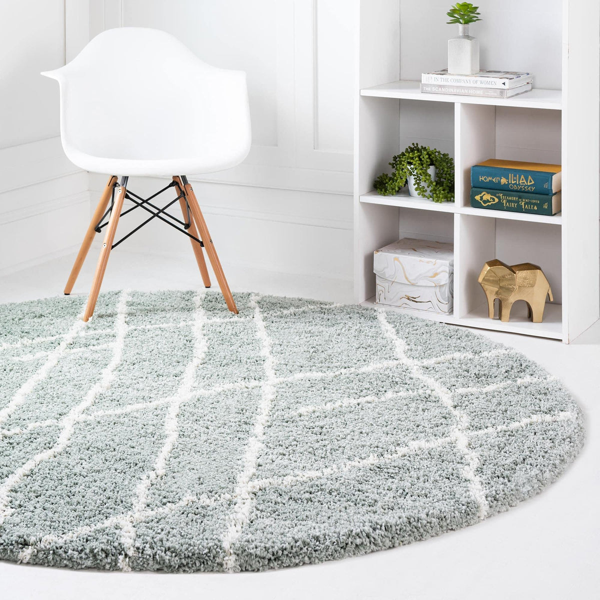 Rugs.com - Soft Touch Shag Rug – 6' 1 x 9' Sage Green Plush Shag Rug – Ultra Soft High Pile Area Rug for Bedroom, Living Room, and Home Office