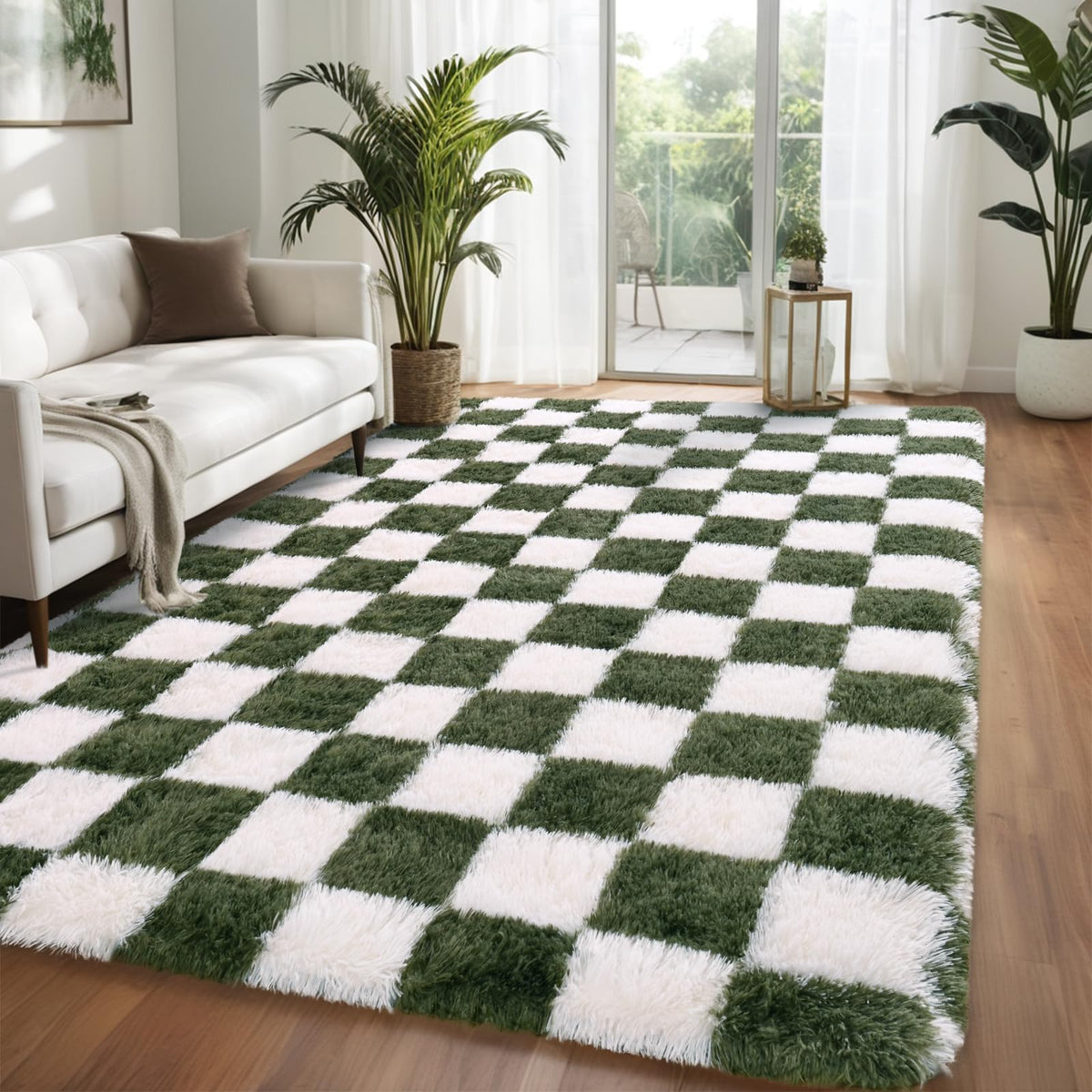 Nuttumico Burgundy Fluffy Shag Area Rug for Living Room Bedroom, 6x9 Feet Ultra Soft Indoor Modern Plush Fuzzy Rug, Thickened Carpet for Kids Playroom, High Pile, Non Slipping