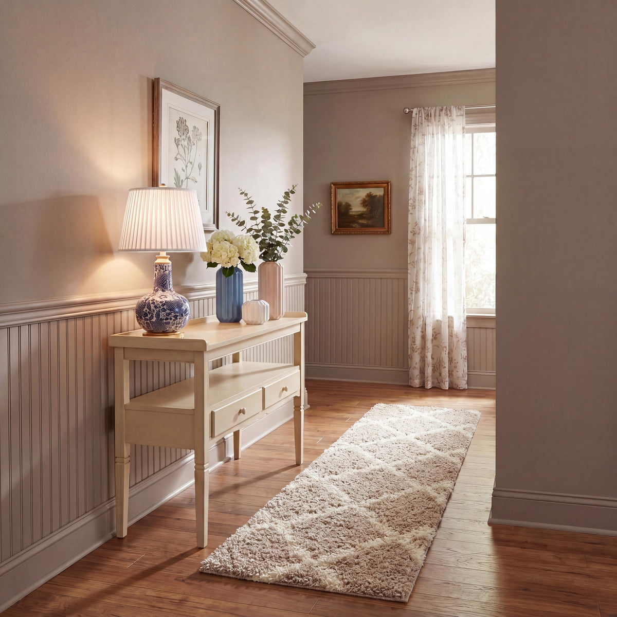 SAFAVIEH Dallas Shag Collection 8' x 10' Beige/Ivory SGD257D Trellis Non-Shedding Living Room Bedroom Dining Room Entryway Plush 1.5-inch Thick Area Rug