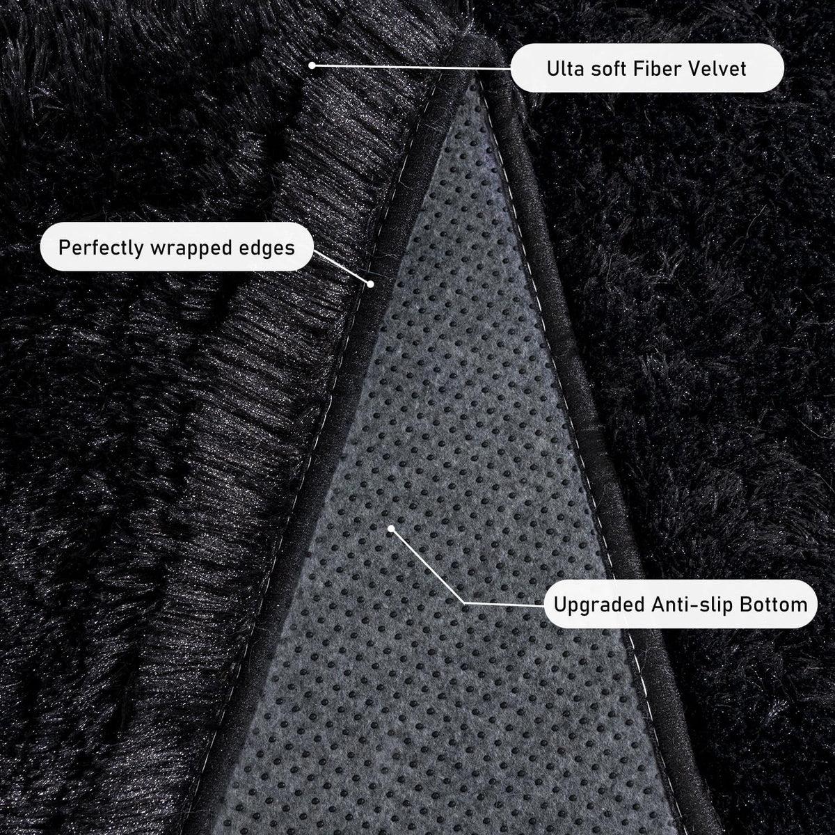 8x10 Area Rugs for Living Room, Ultra Soft Large Shag Black Bedroom Rug Upgrade Non-Slip Plush Modern Fluffy Carpet for Kids Boys Girls Room Home Decor Aesthetic