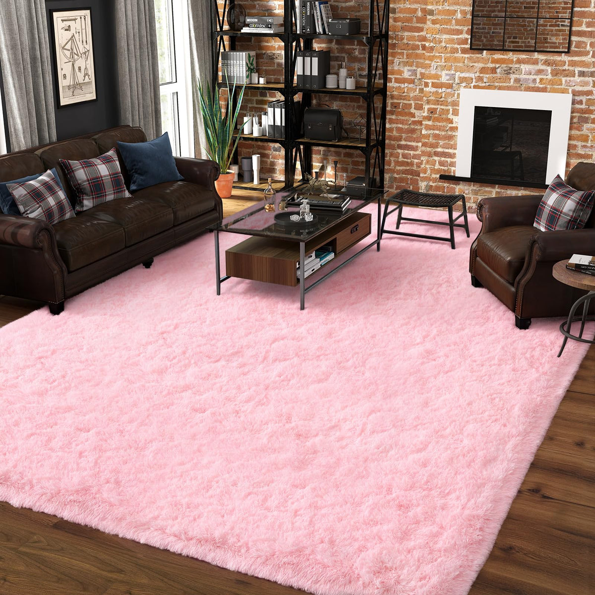 Orange 8x10 Area Rugs for Living Room Bedroom, Soft Plush Fluffy Large Rug