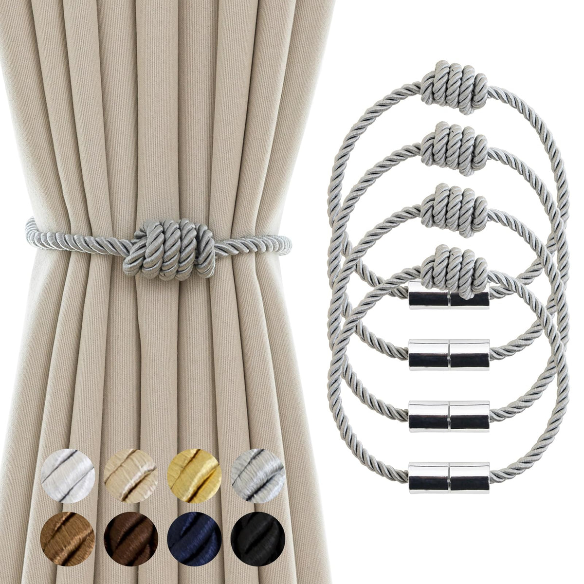 Curtain Tiebacks Magnetic Decorative Rope Tie Backs Holdbacks Contoeey