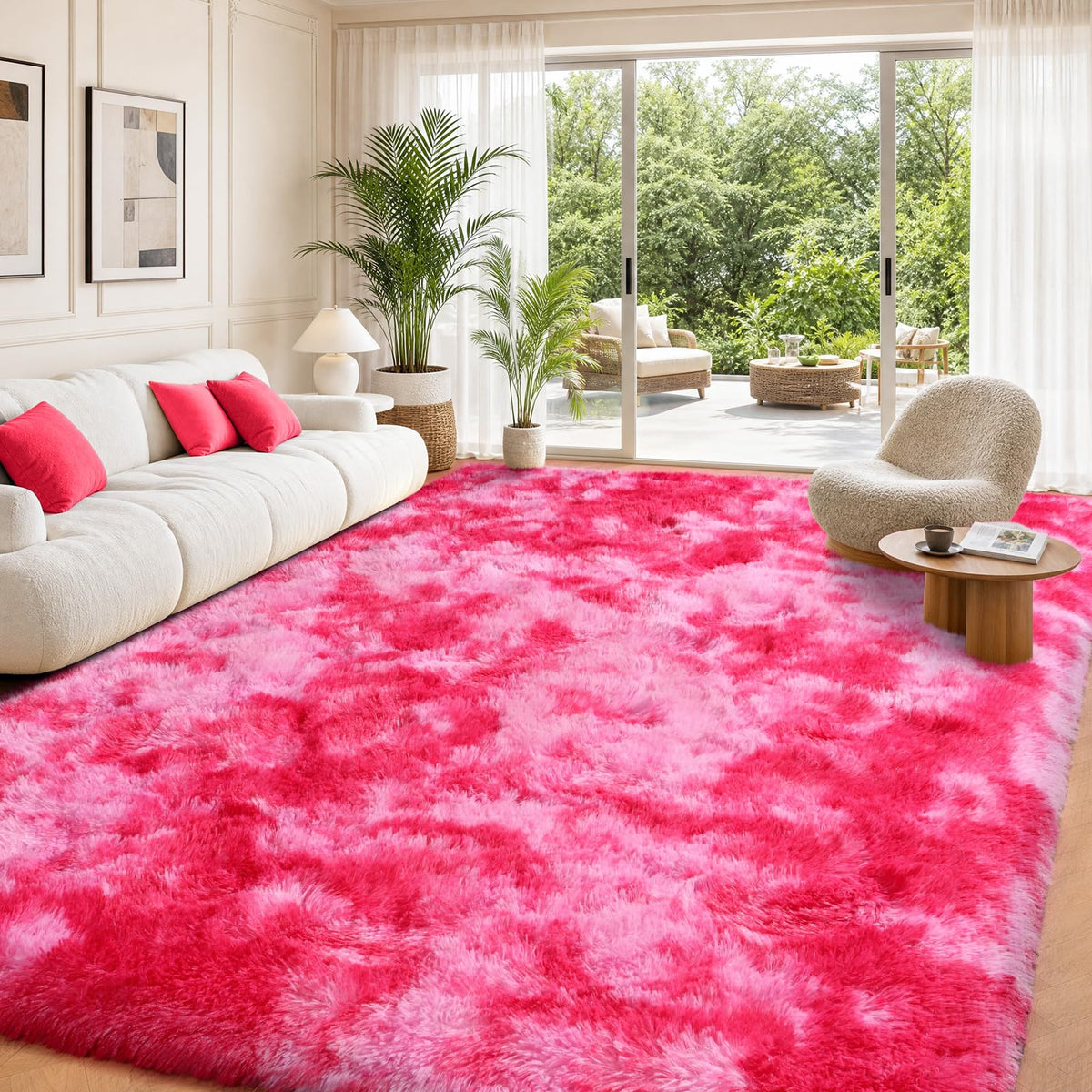 8x10 Shag Area Rug for Living Room, Fluffy Plush Rug Non-Slip Floor Carpet