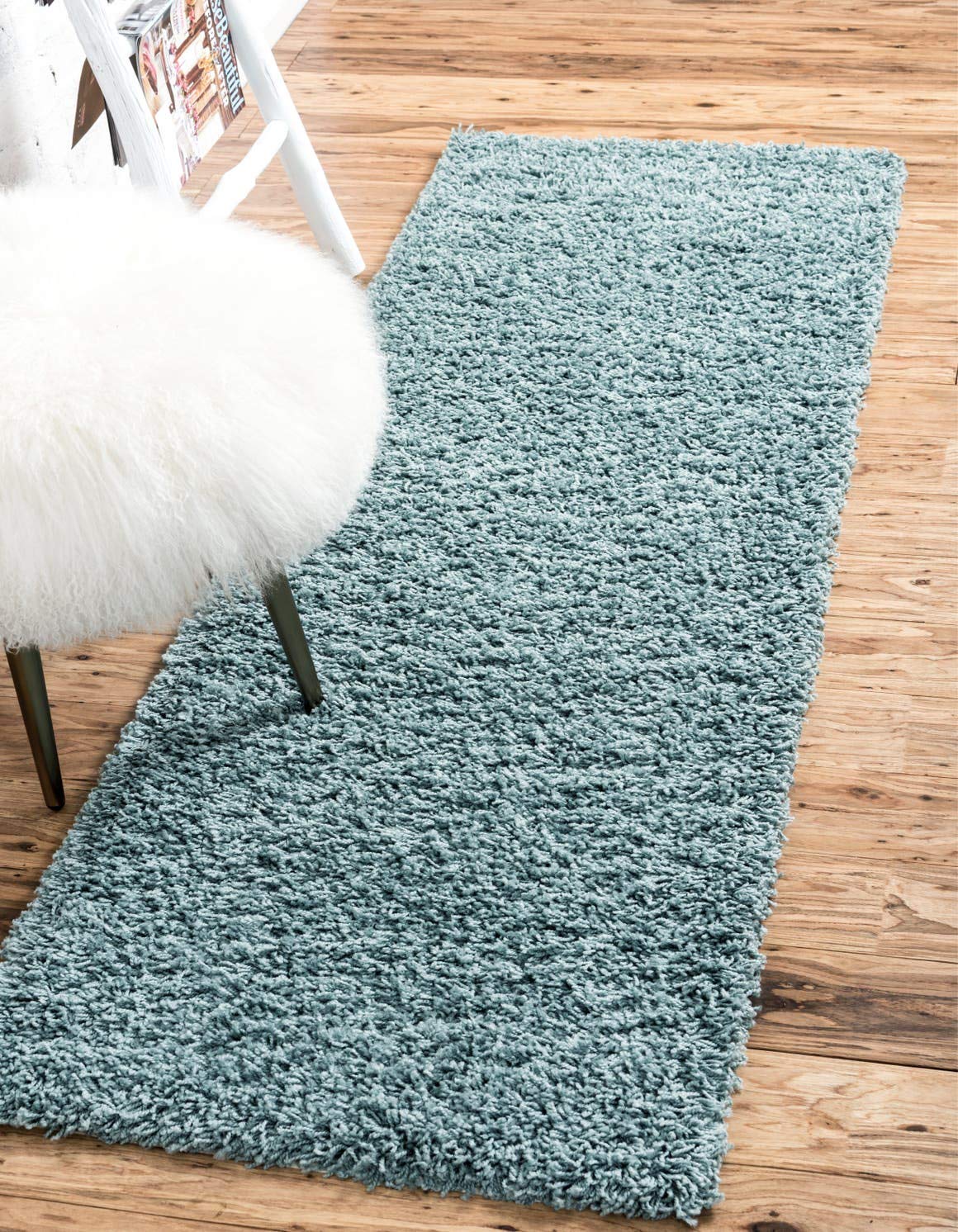 Unique Loom Solid Shag Collection Area Rug (8' x 10' Rectangle, Sandy Brown)