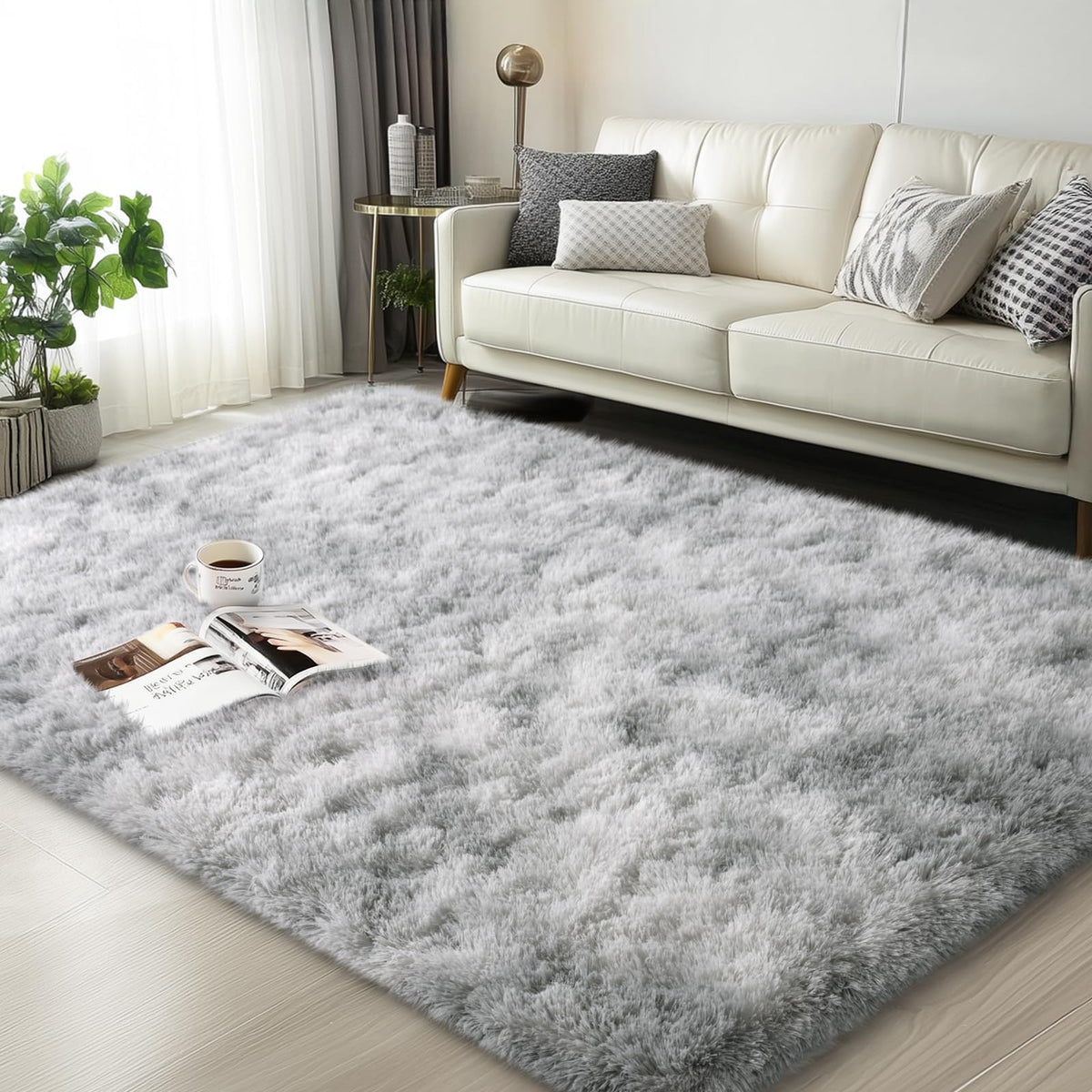 Mugorn Small Soft Shag Rugs for Bedroom, 4x6 Fluffy Area Rugs for Living Room