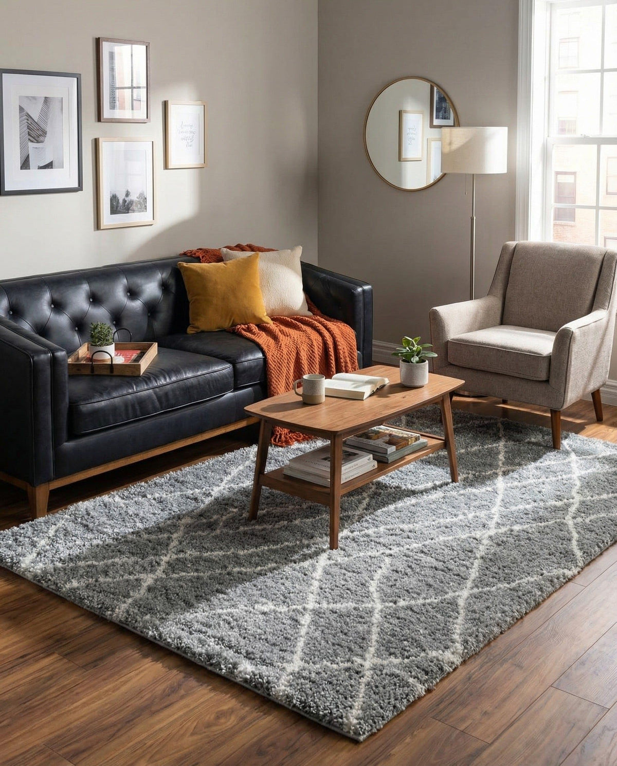 Rugs.com - Soft Touch Shag Rug – 6' 1 x 9' Sage Green Plush Shag Rug – Ultra Soft High Pile Area Rug for Bedroom, Living Room, and Home Office