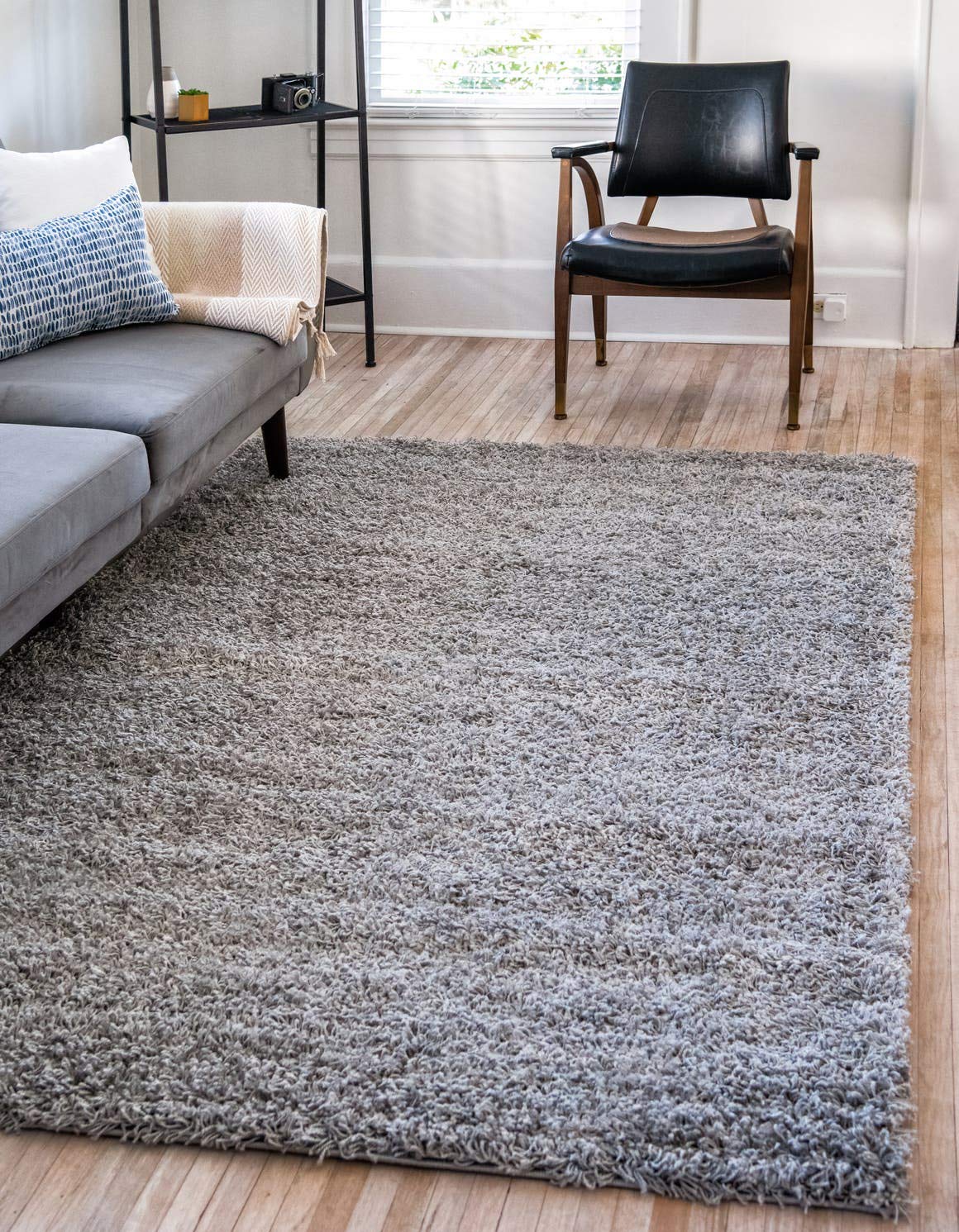 Unique Loom Solid Shag Collection Area Rug (8' x 10' Rectangle, Sandy Brown)
