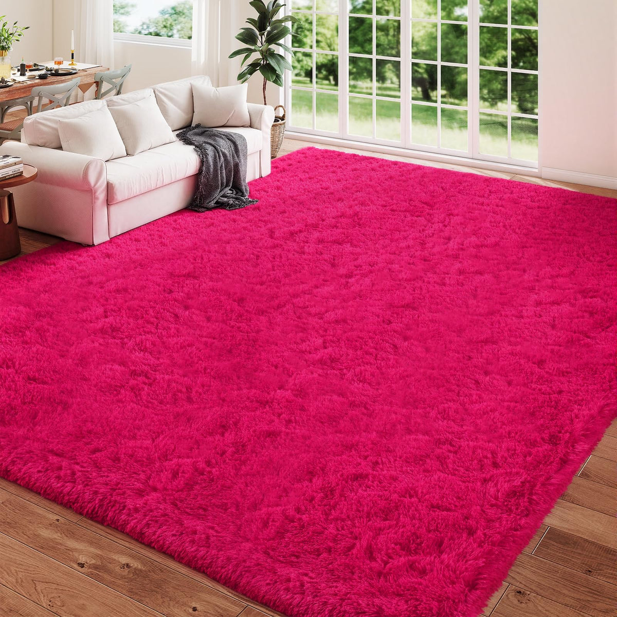 Orange 8x10 Area Rugs for Living Room Bedroom, Soft Plush Fluffy Large Rug