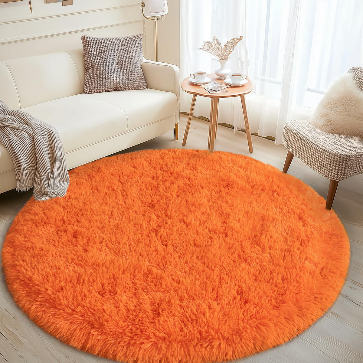 8x10 Abstract Blue Fluffy Rug for Bedroom Living Room Washable Non-Slip