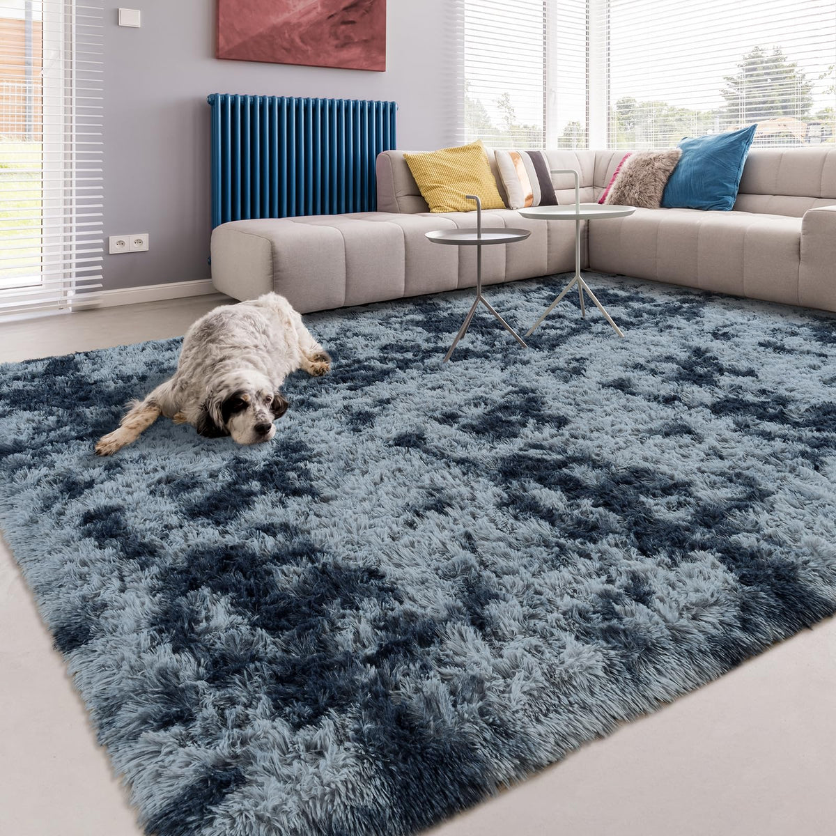 Softlife Dark Purple Area Rug for Bedroom, Fluffy Shag Plush 3x5 Rugs for Living Room Girls, Shaggy Throw Soft Fuzzy Small Kids Carpet for Dorm Bedside Ultra Cozy Non-Slip Indoor Decor
