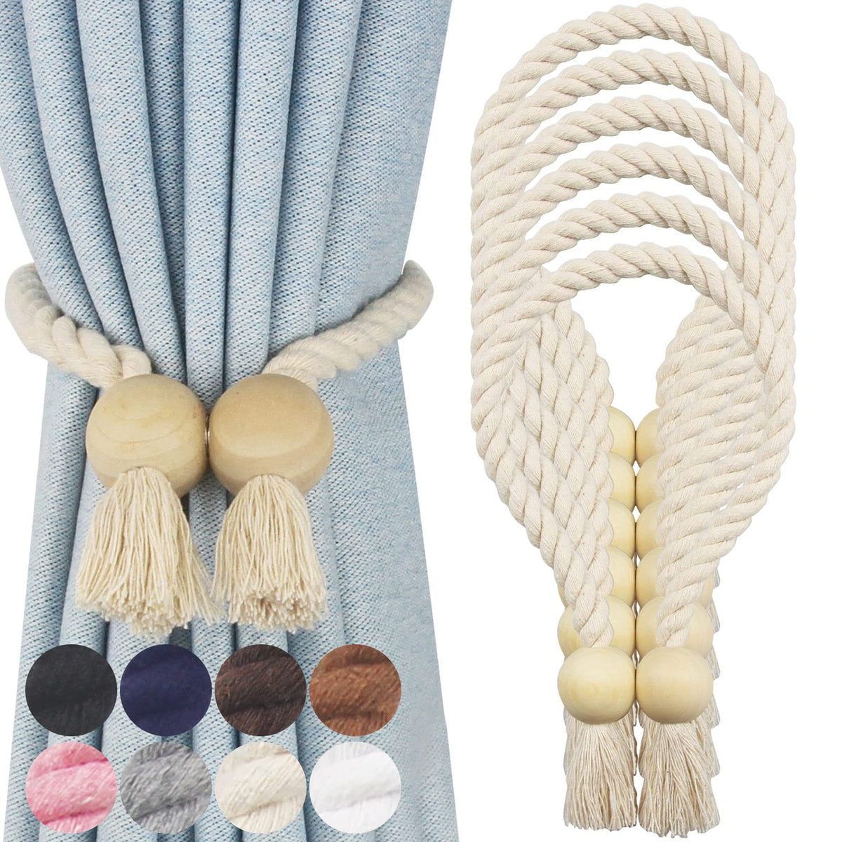 Magnetic Curtain Tiebacks Decorative Tie Back Drapes Holdbacks Nieffeiy