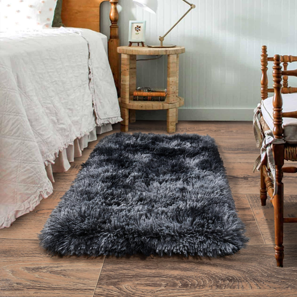 8x10 Area Rugs for Living Room, Ultra Soft Large Shag Black Bedroom Rug Upgrade Non-Slip Plush Modern Fluffy Carpet for Kids Boys Girls Room Home Decor Aesthetic